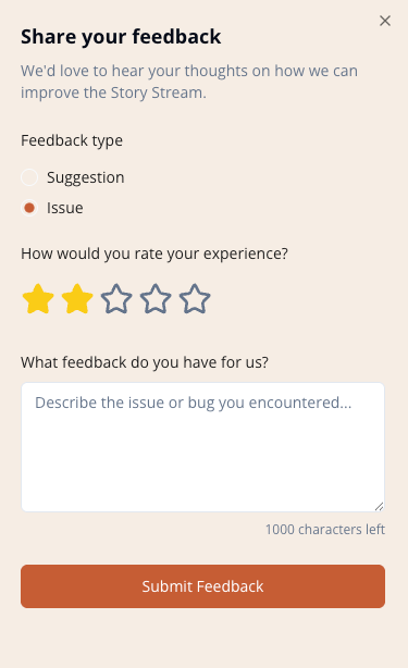 Feedback Issue Form