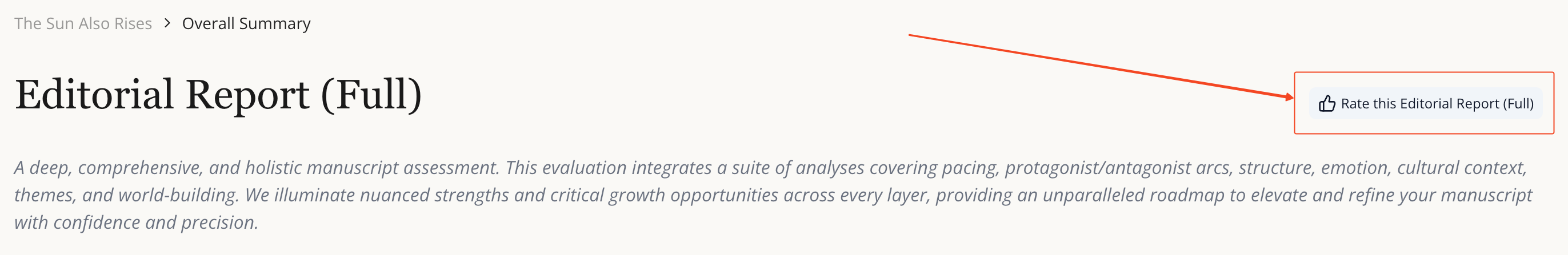 Feedback Rate This Analysis